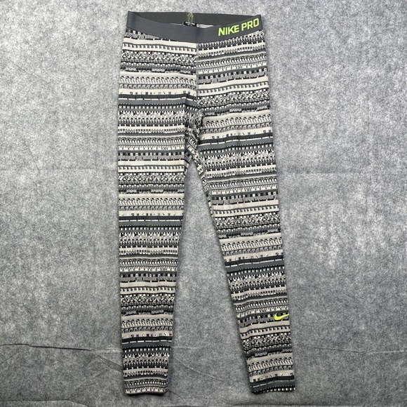 Nike Pro Women's Large Warm 8 Bit Women's Tights Athletic Dri Fit 683717 Flaw - Picture 1 of 12